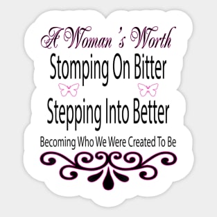 A Woman's Worth Sticker